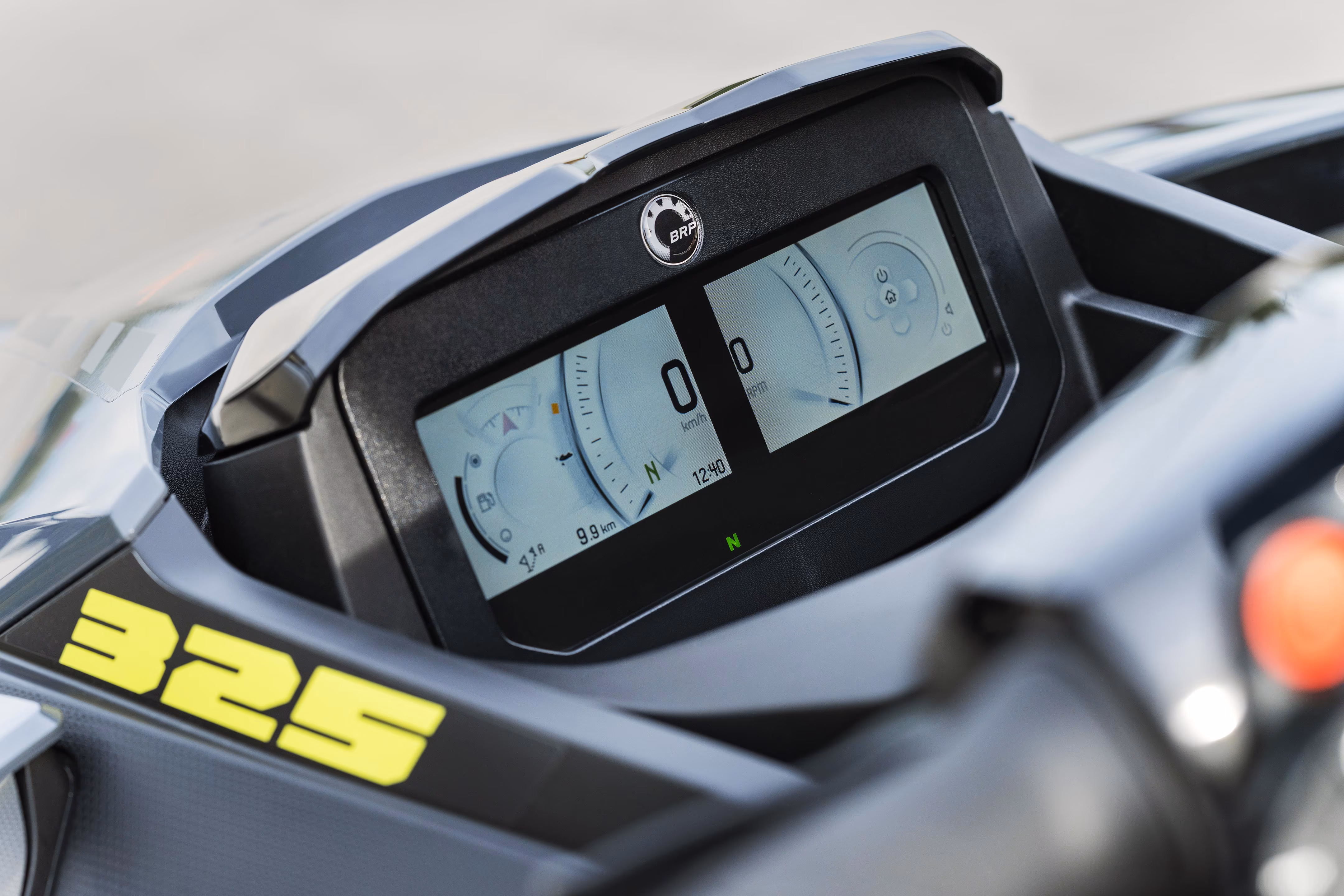 LCD display of the Sea-Doo RXT-X performance personal watercraft